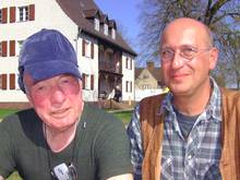 Ad Hoogendoorn, Dutch activist who was arrested by the Gestapo in his father’s printing works in Haarlem and survived German prisons at the age of 16 (with Jacob Pampuch, the Ravensbrück Memorial, 2010).