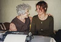 Visiting Vlasta Kladivová in her Prague flat (with Constanze Jaiser, 1997)